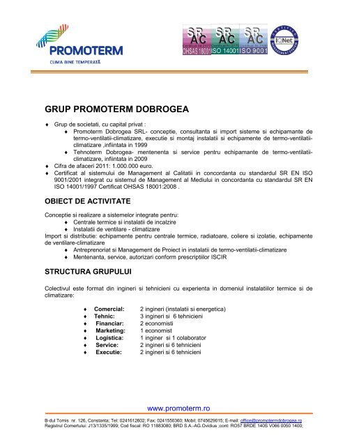 Prezentare Promoterm - Instal Focus