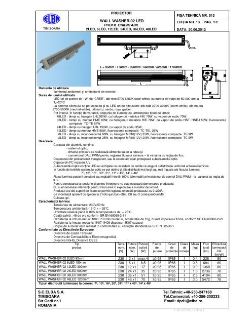 Fisa tehnica Wall Washer 02 - Instal Focus