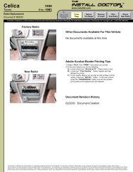 869033 - Celica - 90-93 - Radio Install - The Install Doctor