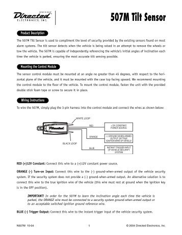 507M Tilt Sensor - Installer.com