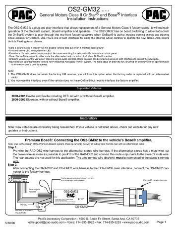 the OS2-GM32 Instruction Manual - PAC Audio