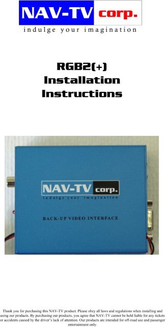 Installation Manual - Nav-TV