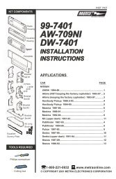 99-7401 AW-709NI DW-7401 INSTALLATION - Installer.com
