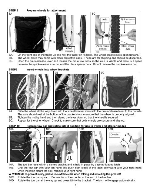 Rocket Aluminum Bike Trailer and Stroller manual.pdf - Instep.net