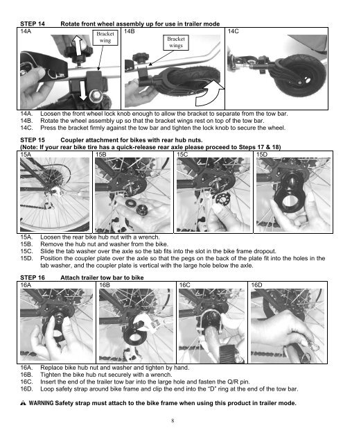 Rocket Aluminum Bike Trailer and Stroller manual.pdf - Instep.net