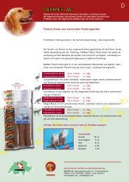 Frisch-Fleisch Sticks aus wertvollen Proteinquellen - Delipet AG