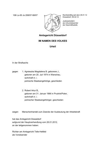 Amtsgericht DÃ¼sseldorf IM NAMEN DES VOLKES Urteil