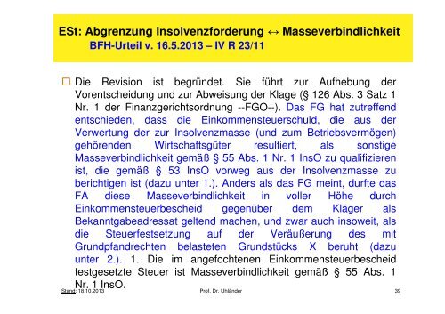 Vortrag - Institut für Insolvenzrecht