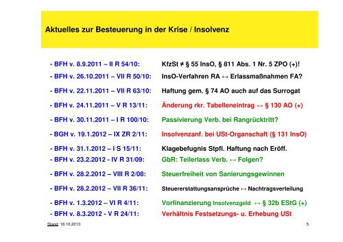 Vortrag - Institut für Insolvenzrecht