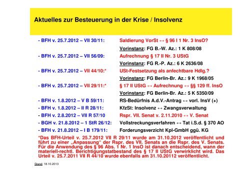 Vortrag - Institut für Insolvenzrecht