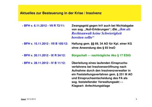 Vortrag - Institut für Insolvenzrecht