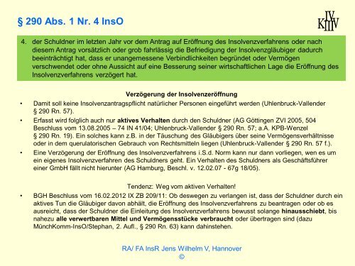 Versagung Der Restschuldbefreiung Wilhelm & Kollegen - Institut fÃ¼r ...