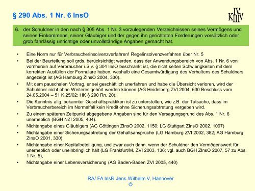 Versagung Der Restschuldbefreiung Wilhelm & Kollegen - Institut fÃ¼r ...