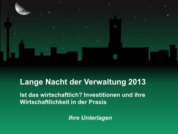 Ist das wirtschaftlich? Investitionen und ihre Wirtschaftlichkeit in der ...