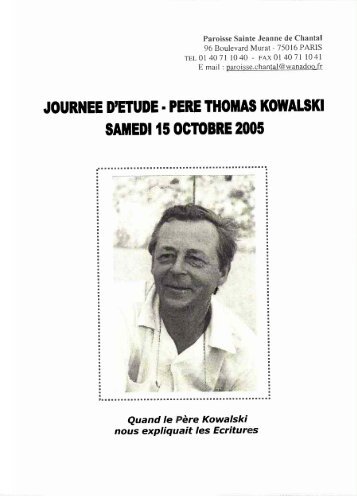 pere thomas kowalski - Institut Jean-Marie Lustiger
