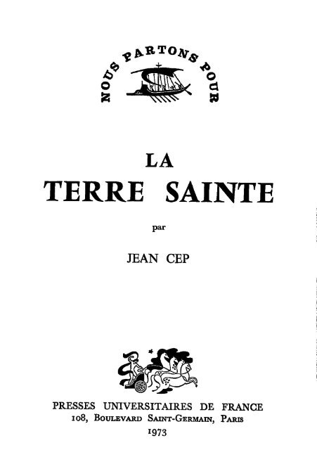 JML 1973 PrÃ©face La Terre Sainte - Institut Jean-Marie Lustiger