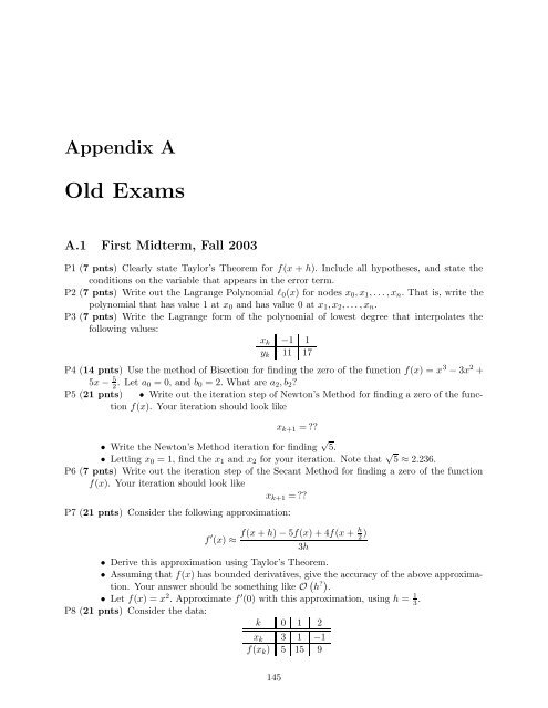 Numerical Methods Course Notes Version 0.1 (UCSD Math 174, Fall ...