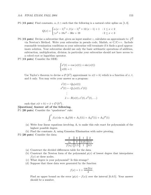 Numerical Methods Course Notes Version 0.1 (UCSD Math 174, Fall ...