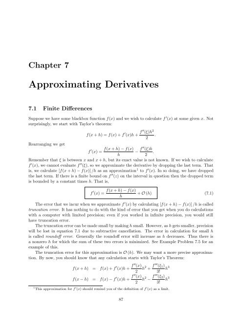 Numerical Methods Course Notes Version 0.1 (UCSD Math 174, Fall ...