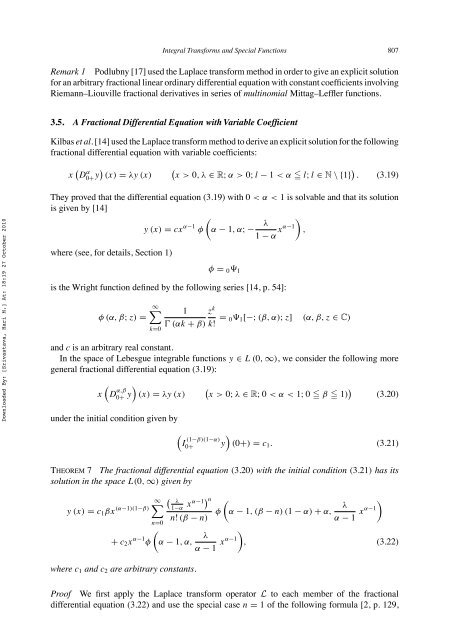 Fractional and operational calculus with generalized fractional ...