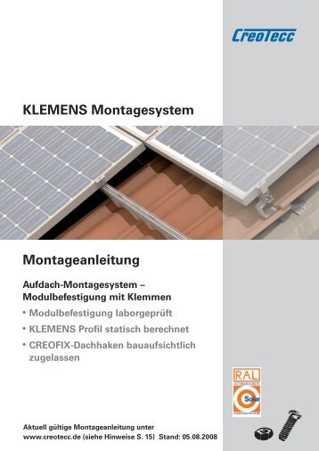 KLEMENS Montagesystem Montageanleitung - Die Lichtschmiede