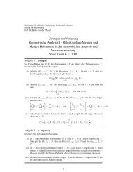 Ubungen zur Vorlesung Geometrische Analysis I - Institut fÃ¼r ...