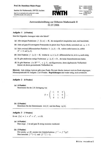 Prof. Dr. Stanislaus Maier-Paape RHEIHISCH- Telefon: m9t0)241 ...