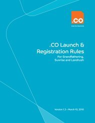 .CO Launch & Registration Rules