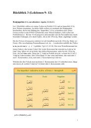 Rückblick 3 (Lektionen 9- 12) نَـيَـ تَـا gehen [dhahaba] ََبَهَذ