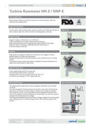 Turbine flowmeter HM-E / HMP-E - Charnwood Instrumentation ...