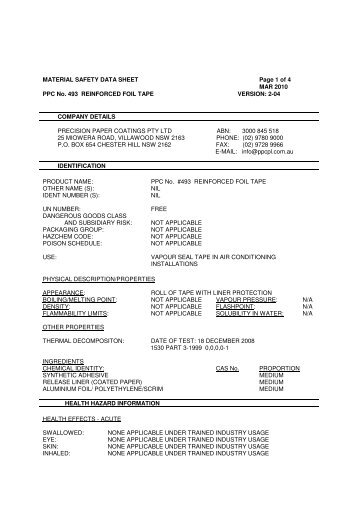 MSDS - Insulation Industries