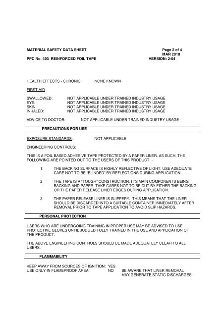 MSDS - Insulation Industries