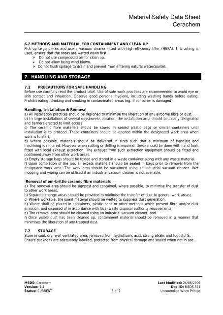 9015_MSDS - Cerachem.pdf - Insulation Industries