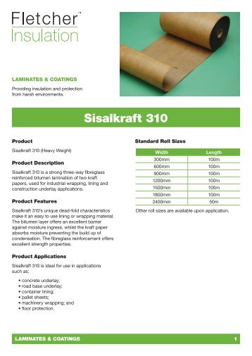 Sisalkraft 310 - Insulation Industries