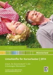 Unterkünfte für Kurzurlauber im Münsterland 2014