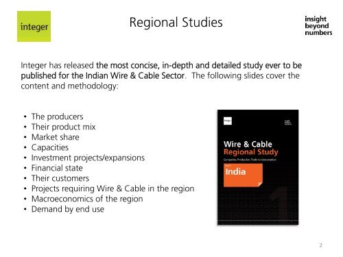 Wire & Cable R i l St d egional Study - Integer Research