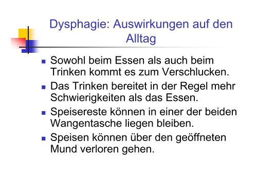 Diagnose und Therapie neurologisch bedingter SchluckstÃ¶rungen