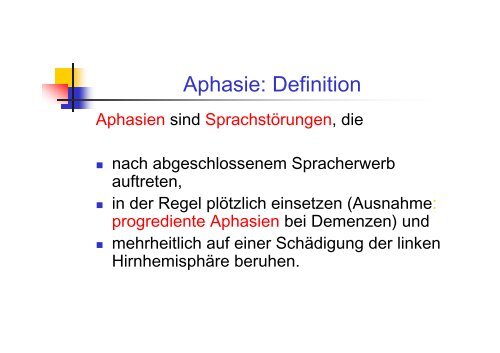 Diagnose und Therapie neurologisch bedingter Sprach- und ...