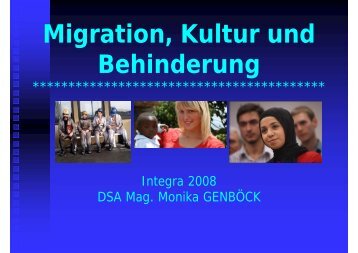 Mag. Monika GenbÃ¶ck - Migration Kultur und Behinderung