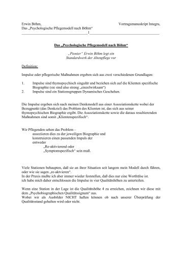 Boehm Erwin Psychobiographisches Pflegemodell