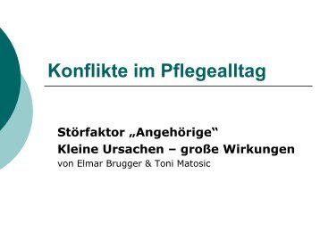 Konflikte im Pflegealltag