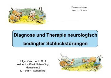 Diagnose und Therapie neurologisch bedingter SchluckstÃ¶rungen