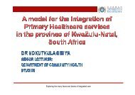 A Model for the integration of Primary Health Care Services in the ...