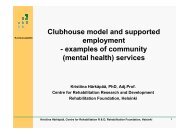 Clubhouse model and supported employment