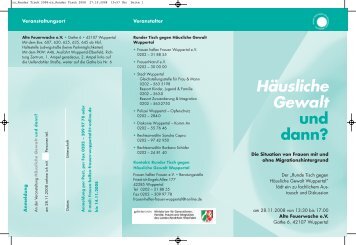 HÃ¤usliche Gewalt und dann? - Integration in Wuppertal