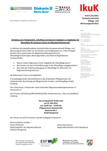 Das Programm zum FachgesprÃ¤ch - Integration in Wuppertal