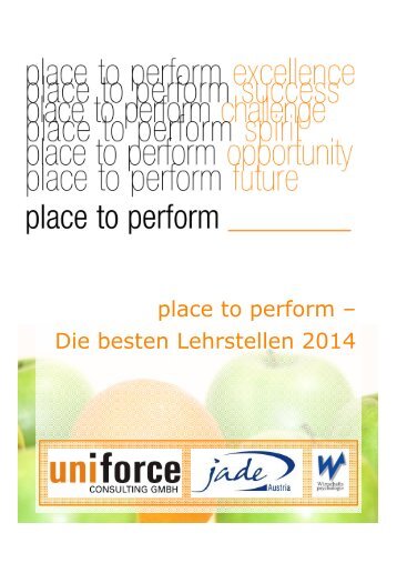 place to perform – Die besten Lehrstellen 2014
