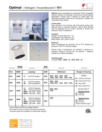 Steng Downlights Optimal Basic 12V- 120V 2005-6 - Inter-lux