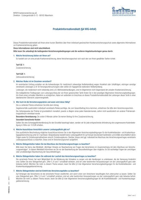 Produktinformationsblatt A 4 Vvg Infov Inter
