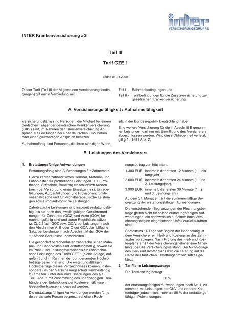 Produktinformationsblatt (Â§4 VVG-InfoV) - Inter